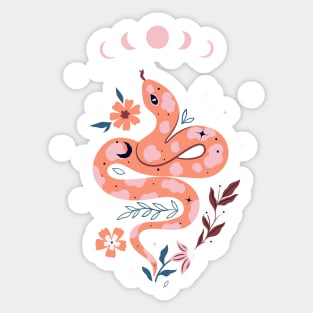 Floral Snake Sticker